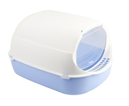 Katzentoilette Katzenklo Komplett Geschlossene Katzentoilette Aus Kunststoff Mit Katzenstreuschaufel, Geruchsneutrales Katzentöpfchen, Leicht Zu Reinigen, Für Alle Katzen Reisetoilette Katze(Blue) von JYARZ
