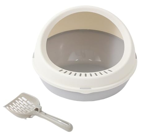 Katzentoilette Katzenklo Offene Katzentoilette Mit Hohem Rand, Spritzwassergeschützte Katzentoilette, Halbgeschlossene, Herausnehmbare Katzentoilette Reisetoilette Katze(Grey) von JYARZ