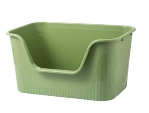 Katzentoilette Katzenklo Offene Katzentoiletten In U-Form, Abgesenkte Vorderseite, Spritzschutz Für Alle Arten Von Katzenstreu, Halbgeschlossen Reisetoilette Katze(Grün) von JYARZ