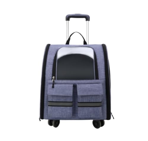Transportbox für Haustiere Haustier-Reiseträger Mit Rädern, Zusammenklappbarer Und Abnehmbarer Trolley-Rucksack Für Haustiere Hunde Tragebox (Color : B, Size : 36 * 28 * 41cm) von JYARZ
