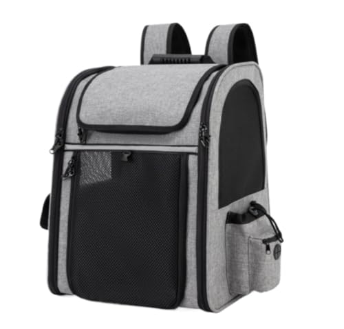 Transportbox für Haustiere Haustier-Rucksack-Träger, Erweiterbarer Hunde-Rucksack-Träger Mit Atmungsaktivem Mesh-Haustier-Träger-Rucksack Hunde Tragebox (Color : B, Size : 43 * 28 * 34cm) von JYARZ