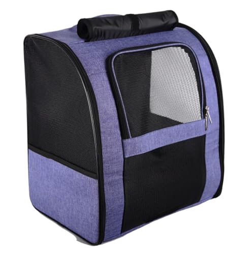 Transportbox für Haustiere Haustiertrage-Rucksack Mit Seitentasche, Strapazierfähiges Material Für Hunde Und Katzen Im Freien Hunde Tragebox (Color : Purple, Size : 35 * 35 * 26cm) von JYARZ