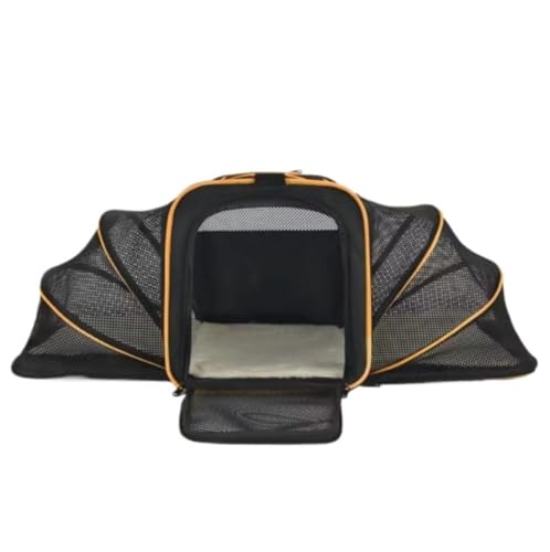 Transportbox für Haustiere Katzen- Und Hundetransporter, Erweiterbar, Faltbar, Weich, Für Hunde Und Katzen, Reisetasche, Haustiertransporter Hunde Tragebox (Color : Orange, Size : 46 * 28 * 29cm) von JYARZ