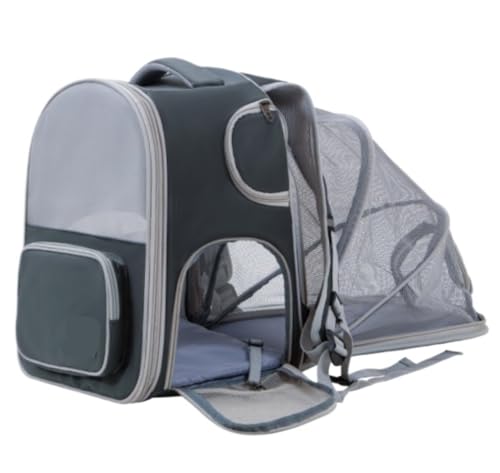 Transportbox für Haustiere Katzentrage-Rucksack, Erweiterbare Haustiertrage Für Kleine Hunde, Katzen, Welpen, Abnehmbares Polster Hunde Tragebox (Color : A, Size : 39 * 32cm) von JYARZ
