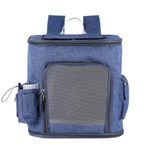 Transportbox für Haustiere Reise Haustier Rucksack Outdoor Tragen Katze Tasche Rucksack Träger Für Katzen Hunde Haustiere Kaninchen Hunde Tragebox (Color : Blue, Size : 35 * 28 * 40cm) von JYARZ