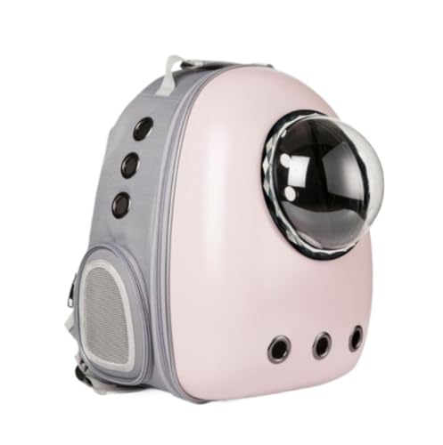 Transportbox für Haustiere Tragbare Haustier-Tragetasche, Outdoor-Reise-Welpen-Katzen-Tasche, Transparenter Weltraum-Haustier-Rucksack Hunde Tragebox (Color : Pink2, Size : 13 * 11.43 * 16.55in) von JYARZ