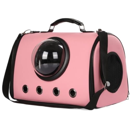 Transportbox für Haustiere Tragbarer Haustier-Rucksack, Tragetasche, Katze, Hund, Handtasche, Träger, Ausgehende Reise, Haustier-Handtasche Hunde Tragebox (Color : Rosa, Size : 44 * 56 * 31cm) von JYARZ