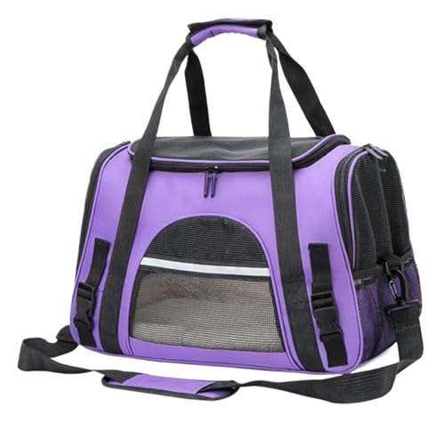 Transportbox für Haustiere Weiche Haustierträger, Tragbare Tasche, Katzenträger, Hundetaschen, Ausgehende Reisen, Haustiere, Handtasche Mit Reißverschlüssen Hunde Tragebox (Color : Purple, Size : 11 Transportbox für Haustiere Weiche Haustierträger, Tragbare Tasche, Katzenträger, Hundetaschen, Ausgehende Reisen, Haustiere, Handtasche Mit Reißverschlüssen Hunde Tragebox (Color : Purple, Size : 11 von JYARZ