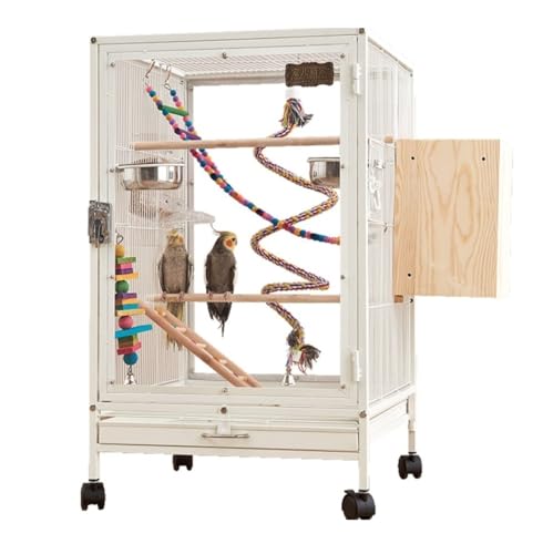 JYARZ Wellensittich Käfig Großer Vogelkäfig Aus Schmiedeeisen Mit Rollständer Für Papageien, Nymphensittiche, Sonnensittiche, Sittiche, Turteltauben Und Kanarienvögel Papageienkäfig JYARZ Wellensittich Käfig Großer Vogelkäfig Aus Schmiedeeisen Mit Rollständer Für Papageien, Nymphensittiche, Sonnensittiche, Sittiche, Turteltauben Und Kanarienvögel Papageienkäfig von JYARZ
