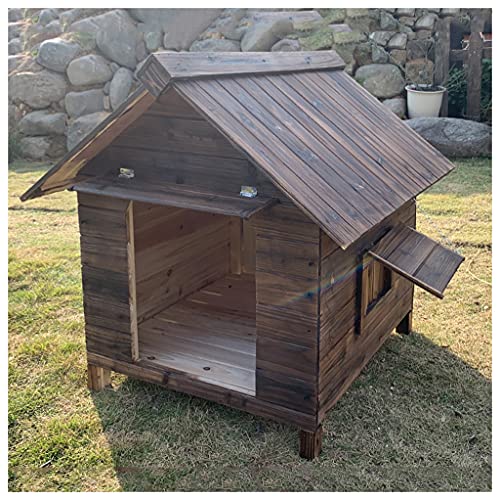 Hölzerne Hundehütte Regenfest, Universelle wasserdichte Hundehütte aus Holz im Freien, große Zwinger Hundehütte Haustierhütte im Freien, Massivholz, einfache Reinigung, 27,16 × 25, von JYCCH