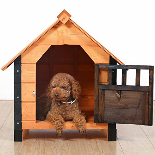 Hölzernes Hundehaus, Outdoor Winterfeste kleine Hundehütte aus Holz mit Tür, geeignet für kleine und mittelgroße Hunde im Innen- und Außenbereich, 22 x 19,3 x 20,5 (22 x 19,3 x 20, von JYCCH