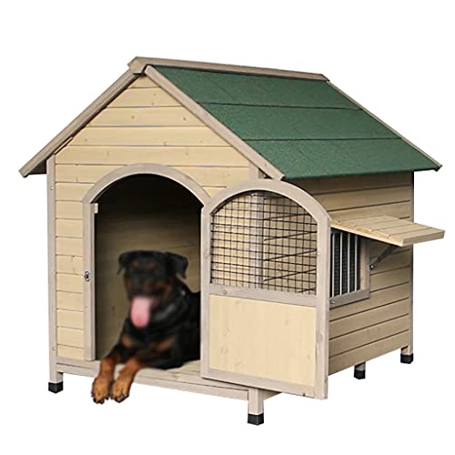 Hundehütte aus Holz, wasserdicht, Hundehütte für den Außenbereich, große Hundehütte mit Tür, wetterfest, für Welpen und Katzen, klein, mittel, groß, 26,77 × 27,55 × 29,13 Zoll (26, von JYCCH