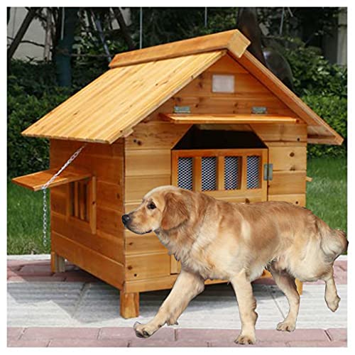 Hundehütten Für Draußen Wasserdicht, Zwinger Hundehütte Aus Holz Großes Haustierhaus Im Freien, Für Mittlere Große Wetterfeste Einfache Reinigung,92×99×95cm (92×99×95cm) von JYCCH