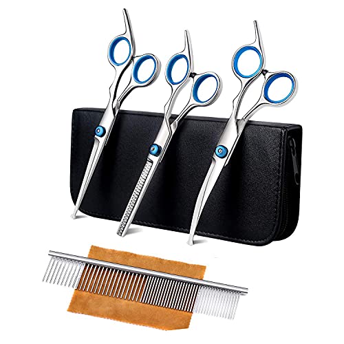 JYCCH Hunde Pflege Scheren Kit mit Rund VerdüNnender AusdüNnung Schere mit Tier Pflege Kamm für Hunde Katzen Haar Pflege JYCCH Hunde Pflege Scheren Kit mit Rund VerdüNnender AusdüNnung Schere mit Tier Pflege Kamm für Hunde Katzen Haar Pflege von JYCCH