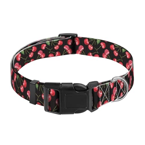 JYCardPKT Hundehalsband, verstellbar, lustig, mit Schnellverschluss, robuste Schnalle, niedliches Halsband für mittelgroße und große Hunde, Kirschbeere, Aquarell JYCardPKT Hundehalsband, verstellbar, lustig, mit Schnellverschluss, robuste Schnalle, niedliches Halsband für mittelgroße und große Hunde, Kirschbeere, Aquarell von JYCardPKT