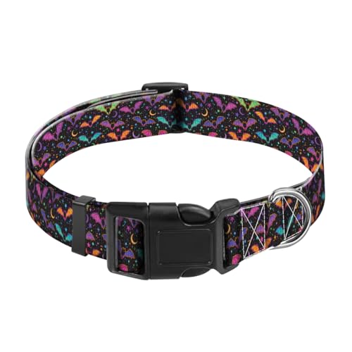 JYCardPKT Hundehalsband, verstellbar, lustiges Haustierhalsband mit Schnellverschluss, langlebige Schnalle, niedliche Halsbänder für mittelgroße und große Hunde, lila Fledermäuse JYCardPKT Hundehalsband, verstellbar, lustiges Haustierhalsband mit Schnellverschluss, langlebige Schnalle, niedliche Halsbänder für mittelgroße und große Hunde, lila Fledermäuse von JYCardPKT
