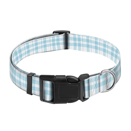 JYCardPKT Hundehalsband, verstellbar, lustiges Haustierhalsband mit Schnellverschluss, langlebige Schnalle, niedliche Halsbänder für mittelgroße und große Hunde, niedliches Blau kariert JYCardPKT Hundehalsband, verstellbar, lustiges Haustierhalsband mit Schnellverschluss, langlebige Schnalle, niedliche Halsbänder für mittelgroße und große Hunde, niedliches Blau kariert von JYCardPKT