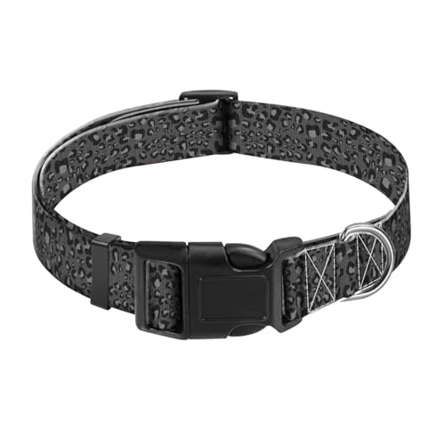 JYCardPKT Hundehalsband, verstellbar, lustiges Haustierhalsband mit Schnellverschluss, langlebige Schnalle, niedliche Halsbänder für mittelgroße und große Hunde, schwarzer Leopardenmuster JYCardPKT Hundehalsband, verstellbar, lustiges Haustierhalsband mit Schnellverschluss, langlebige Schnalle, niedliche Halsbänder für mittelgroße und große Hunde, schwarzer Leopardenmuster von JYCardPKT