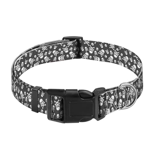 JYCardPKT Hundehalsband, verstellbar, lustiges Haustierhalsband mit Schnellverschluss, langlebige Schnalle, niedliche Halsbänder für mittelgroße und große Hunde, trendiger Totenkopf JYCardPKT Hundehalsband, verstellbar, lustiges Haustierhalsband mit Schnellverschluss, langlebige Schnalle, niedliche Halsbänder für mittelgroße und große Hunde, trendiger Totenkopf von JYCardPKT