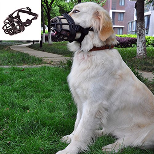 Anti-Kauen Beißen Barking, weicher Verstellbarer atmungsaktiv, Sicherheit Maske für kleine mittlere Große Hunde Mund Abdeckung (Schwarz, 4#(30-34cm)) Anti-Kauen Beißen Barking, weicher Verstellbarer atmungsaktiv, Sicherheit Maske für kleine mittlere Große Hunde Mund Abdeckung (Schwarz, 4#(30-34cm)) von JYHY