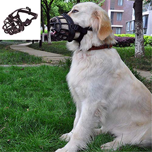 Anti-Kauen Beißen Barking, weicher Verstellbarer atmungsaktiv, Sicherheit Maske für kleine mittlere Große Hunde Mund Abdeckung (Schwarz, 5#(34-37cm)) Anti-Kauen Beißen Barking, weicher Verstellbarer atmungsaktiv, Sicherheit Maske für kleine mittlere Große Hunde Mund Abdeckung (Schwarz, 5#(34-37cm)) von JYHY