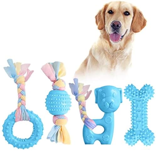 Hundespielzeug, Gummi Welpenspielzeug Mädchen, Zahnen Kauspielzeug für Kleine Hunde und Mittlere Welpen, Natürlich und Ungiftig Hundespielzeug, Jung Hundespielzeug Set mit quietscher Unzerstörbar von JYPS