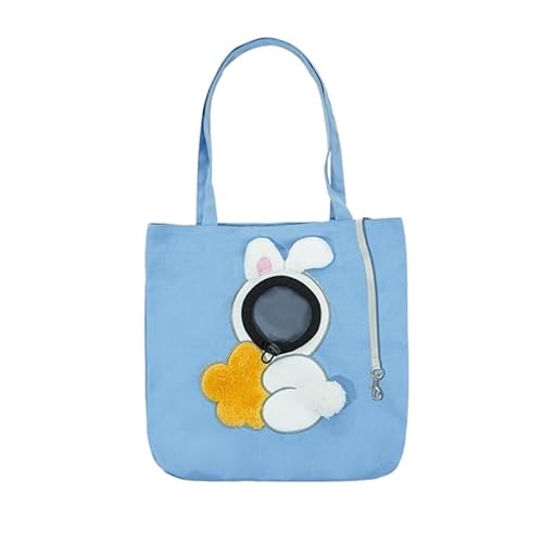 JZ Kompatibel mit kleinen Katzenträger für kleine Hunde, Canvas Tasche Haustier Taschen für Reisen und tragbare Haustier Tasche Träger,Pet Bag Kids for (6-8 KG Pet) - Blue Rabbit von JZ