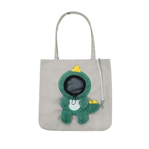 JZ Kompatibel mit kleinen Katzenträger für kleine Hunde, Canvas Tasche Haustier Taschen für Reisen und tragbare Haustier Tasche Träger,Pet Bag Kids for (6-8 KG Pet) - Green Dinosaur von JZ
