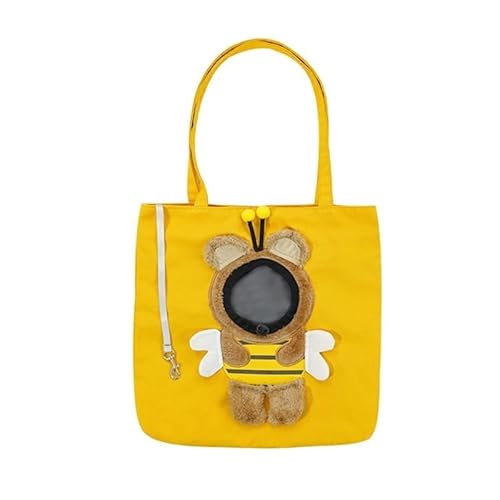 JZ Kompatibel mit kleinen Katzenträger für kleine Hunde, Canvas Tasche Haustier Taschen für Reisen und tragbare Haustier Tasche Träger,Pet Bag Kids for (6-8 KG Pet) - Yellow Bee von JZ