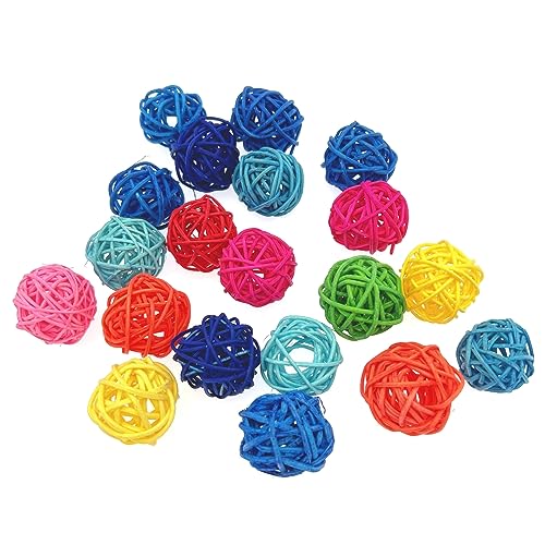 JZK 20 x bunte Rattan-Kugeln, Vogelspielzeug, 3 cm, Papageien-Sittich, Kauspielzeug, Haustierkäfig, Beißspielzeug, Dekorationen, Bälle, DIY-Zubehör, Bälle für Hochzeiten, Zuhause, Party-Dekoration JZK 20 x bunte Rattan-Kugeln, Vogelspielzeug, 3 cm, Papageien-Sittich, Kauspielzeug, Haustierkäfig, Beißspielzeug, Dekorationen, Bälle, DIY-Zubehör, Bälle für Hochzeiten, Zuhause, Party-Dekoration von JZK