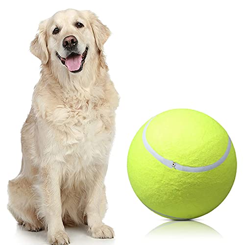 JZK Haustier Hundespielzeug Tennisball 9,5 Zoll Hund Aufblasbarer Tennisball Spielzeug für Große Haustier Spielzeug Indoor Outdoor Sport Strand von JZK