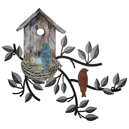 1pcs Metall Vogel Wanddekoration mit Baumblatt Vogelhaus 11.81 x 10, 75 Zoll für Wohnzimmer Balkon Garten Innen im Freien, Dunkelbraun 1pcs Metall Vogel Wanddekoration mit Baumblatt Vogelhaus 11.81 x 10, 75 Zoll für Wohnzimmer Balkon Garten Innen im Freien, Dunkelbraun von JZLEJC