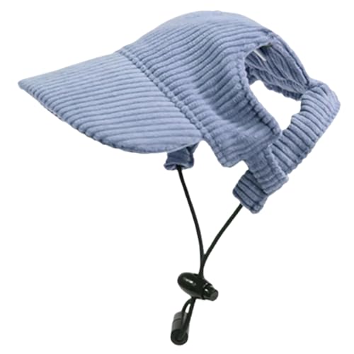 Sonnenhut für Hunde Verstellbare Hunde Baseballkappe mit Ohrlöchern, Sonnenschutzhund Strandhut mit vorderem Rand, tragbare Hüte für 3, 5 bis 7, 5 kg, blau von JZLEJC