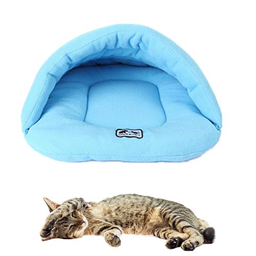 Hundebett Katzenhöhle Hundeschlafsäcke Kätzchenbett Katzenschlafsack Plüsch Hundebett Haustierhöhle Flauschiges Hundebett Hundekomfortbett Blue,s von JZTRADE