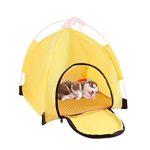 JZTRADING Katze Tipi Hundestift Indoor Katzenlaufstall Haustierzelt Indoor Abnehmbarer Waschbar Hund Atmungsaktiv Faltbares Haustierzelt Wasserdichtes Welpenhaus Outdoor Hundebett Yellow JZTRADING Katze Tipi Hundestift Indoor Katzenlaufstall Haustierzelt Indoor Abnehmbarer Waschbar Hund Atmungsaktiv Faltbares Haustierzelt Wasserdichtes Welpenhaus Outdoor Hundebett Yellow von JZTRADING