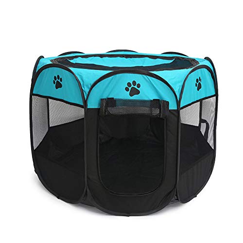 JZTRADING Welpenlaufstall Katzenzelt Achteckiger Welpenlaufstall Abnehmbare Waschbar Faltbares Oxford-Tuch Wasserdichtes Kratzfestes Hundekatzen-Tipi Blue&Black JZTRADING Welpenlaufstall Katzenzelt Achteckiger Welpenlaufstall Abnehmbare Waschbar Faltbares Oxford-Tuch Wasserdichtes Kratzfestes Hundekatzen-Tipi Blue&Black von JZTRADING