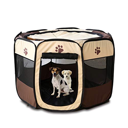 JZTRADING Welpenlaufstall Katzenzelt Achteckiger Welpenlaufstall Abnehmbare Waschbar Faltbares Oxford-Tuch Wasserdichtes Kratzfestes Hundekatzen-Tipi Brown JZTRADING Welpenlaufstall Katzenzelt Achteckiger Welpenlaufstall Abnehmbare Waschbar Faltbares Oxford-Tuch Wasserdichtes Kratzfestes Hundekatzen-Tipi Brown von JZTRADING