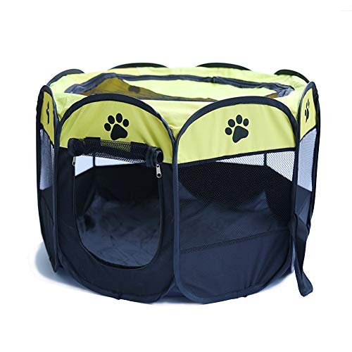 JZTRADING Welpenlaufstall Katzenzelt Achteckiger Welpenlaufstall Abnehmbare Waschbar Faltbares Oxford-Tuch Wasserdichtes Kratzfestes Hundekatzen-Tipi Yellow JZTRADING Welpenlaufstall Katzenzelt Achteckiger Welpenlaufstall Abnehmbare Waschbar Faltbares Oxford-Tuch Wasserdichtes Kratzfestes Hundekatzen-Tipi Yellow von JZTRADING