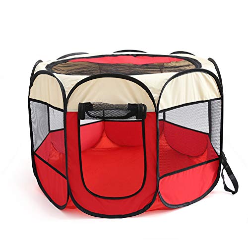 JZTRADING Welpenlaufstall Katzenzelt Achteckiger Welpenlaufstall Abnehmbare Waschbar Faltbares Oxford-Tuch Wasserdichtes Kratzfestes Hundekatzen-Tipi beige&red JZTRADING Welpenlaufstall Katzenzelt Achteckiger Welpenlaufstall Abnehmbare Waschbar Faltbares Oxford-Tuch Wasserdichtes Kratzfestes Hundekatzen-Tipi beige&red von JZTRADING