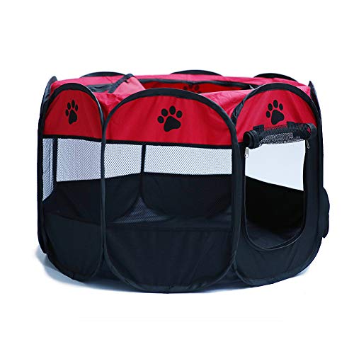 JZTRADING Welpenlaufstall Katzenzelt Achteckiger Welpenlaufstall Abnehmbare Waschbar Faltbares Oxford-Tuch Wasserdichtes Kratzfestes Hundekatzen-Tipi red JZTRADING Welpenlaufstall Katzenzelt Achteckiger Welpenlaufstall Abnehmbare Waschbar Faltbares Oxford-Tuch Wasserdichtes Kratzfestes Hundekatzen-Tipi red von JZTRADING