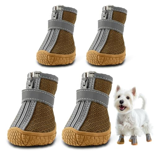 Hundeschuhe für kleine Hunde, atmungsaktiv, Pfotenschutz für Spaziergänge im Freien, Welpenschuhe mit reflektierenden Streifen, robuste rutschfeste Sohle für Hartholzböden, heißen Gehweg, Winter, Hundeschuhe für kleine Hunde, atmungsaktiv, Pfotenschutz für Spaziergänge im Freien, Welpenschuhe mit reflektierenden Streifen, robuste rutschfeste Sohle für Hartholzböden, heißen Gehweg, Winter, von JZXOIVA