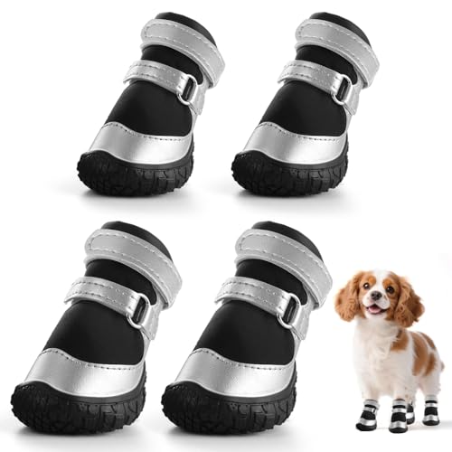 Hundeschuhe für kleine Hunde, atmungsaktive Hundestiefel, Pfotenschutz für heißen Gehweg, Winter, Schnee, Hundeschuhe mit reflektierenden Streifen, robuste rutschfeste Sohle für Hartholzböden, Outdoor Hundeschuhe für kleine Hunde, atmungsaktive Hundestiefel, Pfotenschutz für heißen Gehweg, Winter, Schnee, Hundeschuhe mit reflektierenden Streifen, robuste rutschfeste Sohle für Hartholzböden, Outdoor von JZXOIVA