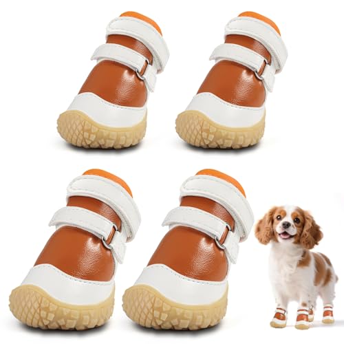 Hundeschuhe für kleine Hunde, atmungsaktive Hundestiefel, Pfotenschutz für heißen Gehweg, Winter, Schnee, Hundeschuhe mit robuster rutschfester Sohle für Hartholzböden, Spaziergänge im Freien, Braun Hundeschuhe für kleine Hunde, atmungsaktive Hundestiefel, Pfotenschutz für heißen Gehweg, Winter, Schnee, Hundeschuhe mit robuster rutschfester Sohle für Hartholzböden, Spaziergänge im Freien, Braun von JZXOIVA