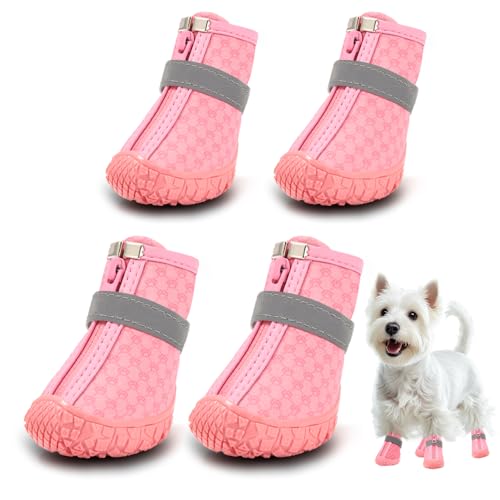 JZXOIVA Hundeschuhe, wasserdicht, Schneestiefel für kleine und mittelgroße Hunde, Welpenschuhe für den Winter, 4 Stück JZXOIVA Hundeschuhe, wasserdicht, Schneestiefel für kleine und mittelgroße Hunde, Welpenschuhe für den Winter, 4 Stück von JZXOIVA