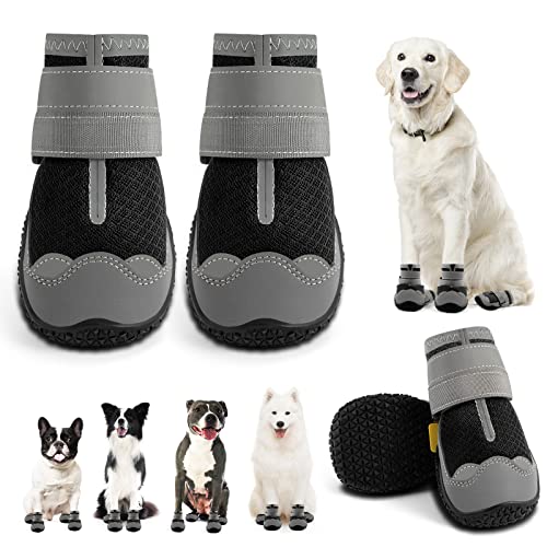 JZXOIVA Hundeschuhe für mittelgroße Hundestiefel, atmungsaktive Hundeschuhe für Hartholzböden, Pfotenschutz für den Außenbereich, Wanderstiefel, 4 Stück/Set JZXOIVA Hundeschuhe für mittelgroße Hundestiefel, atmungsaktive Hundeschuhe für Hartholzböden, Pfotenschutz für den Außenbereich, Wanderstiefel, 4 Stück/Set von JZXOIVA