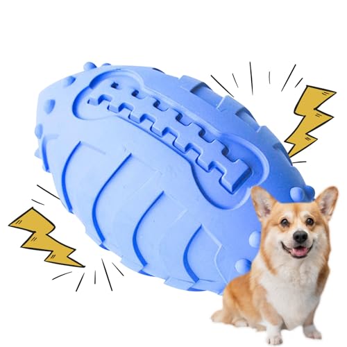 Jacekee Beißspielzeug für Hunde,Gummi-Rugby-Hunde-Quietschspielzeug | Robustes, leicht zu reinigendes, langlebiges, interaktives Kauspielzeug für Hunde zur Zahnfleischmassage von Jacekee