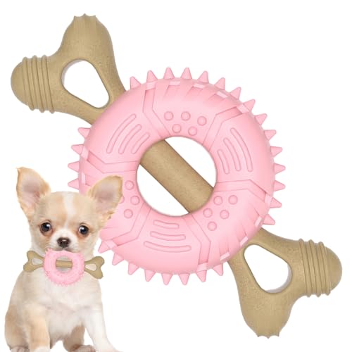 Jacekee Hundeknochenspielzeug,Hundeknochen-Kauspielzeug,Süßes Welpen-Beißring-Kauspielzeug für Hunde - Bissfestes Kauspielzeug für Hunde, interaktives Zahnknirschspielzeug, Geschenke für kleine von Jacekee