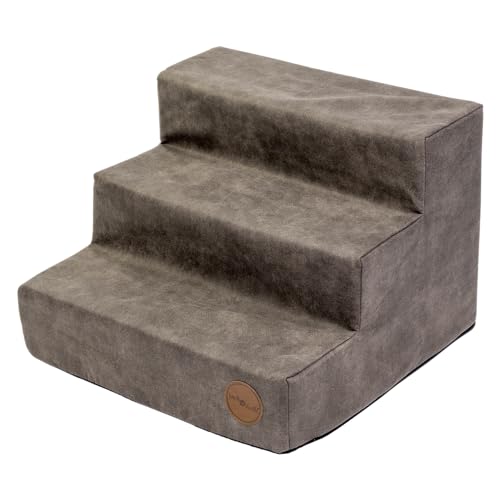 JACK AND VANILLA, Elegante Tierleiter, modernes Design, langlebige Materialien, Rutschfester Boden, leicht zu reinigen, Maße 43 x 41 x 30 cm, Steinfarbe, edles Modell von JACK AND VANILLA