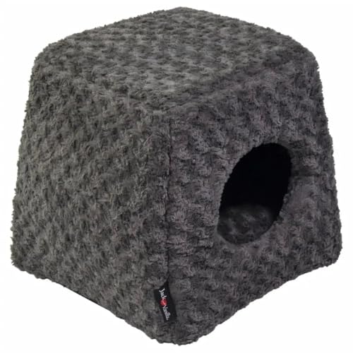 Jack and Vanilla Softy Haustierhöhle – bequemes Katzenbett mit Memory-Schaum und Fronteingang – Rosette grau, Größe S Jack and Vanilla Softy Haustierhöhle – bequemes Katzenbett mit Memory-Schaum und Fronteingang – Rosette grau, Größe S von JACK AND VANILLA