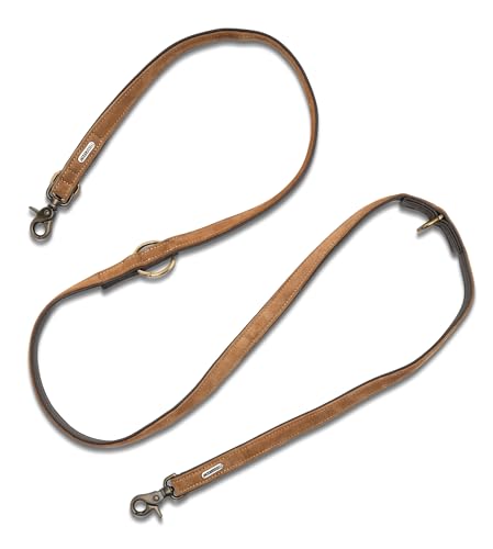 Jack & Russell Hundeleine Leder 2,0m - Premium Büffelleder zweilagig – Hunde Führleine gepolstert & verstellbar, Lederleine braun Anuk (Braun) von Jack & Russell